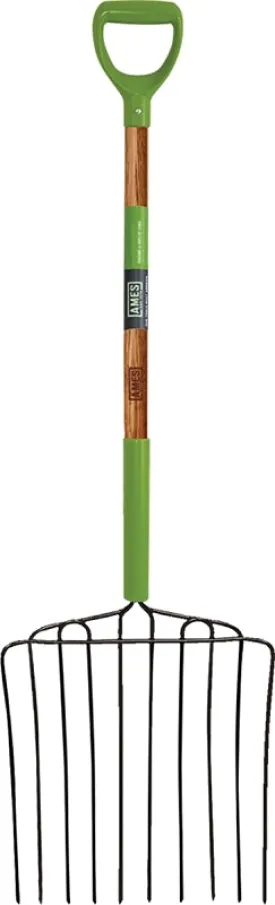 Ames 2827000 Ensilage Fork, Wood Handle, D-Shaped Handle, 30 in L Handle :EA: QUANTITY: 1