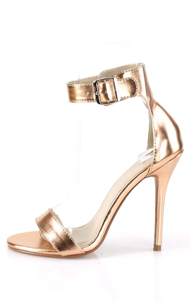 AMUSE-10 Rose Gold Metallic Heels