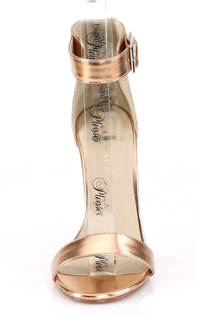 AMUSE-10 Rose Gold Metallic Heels