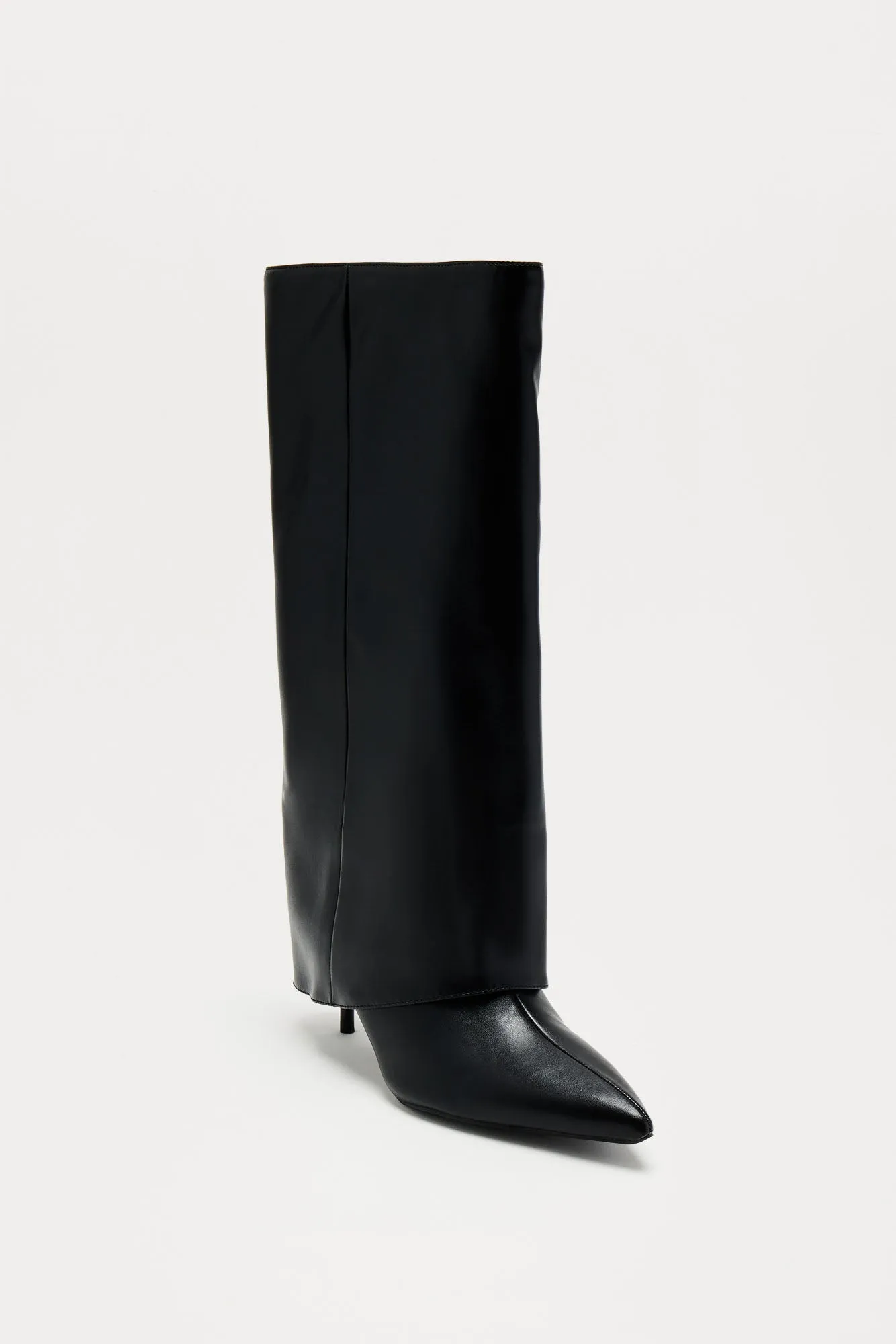 Arielle Overlay Knee High Boots - Black