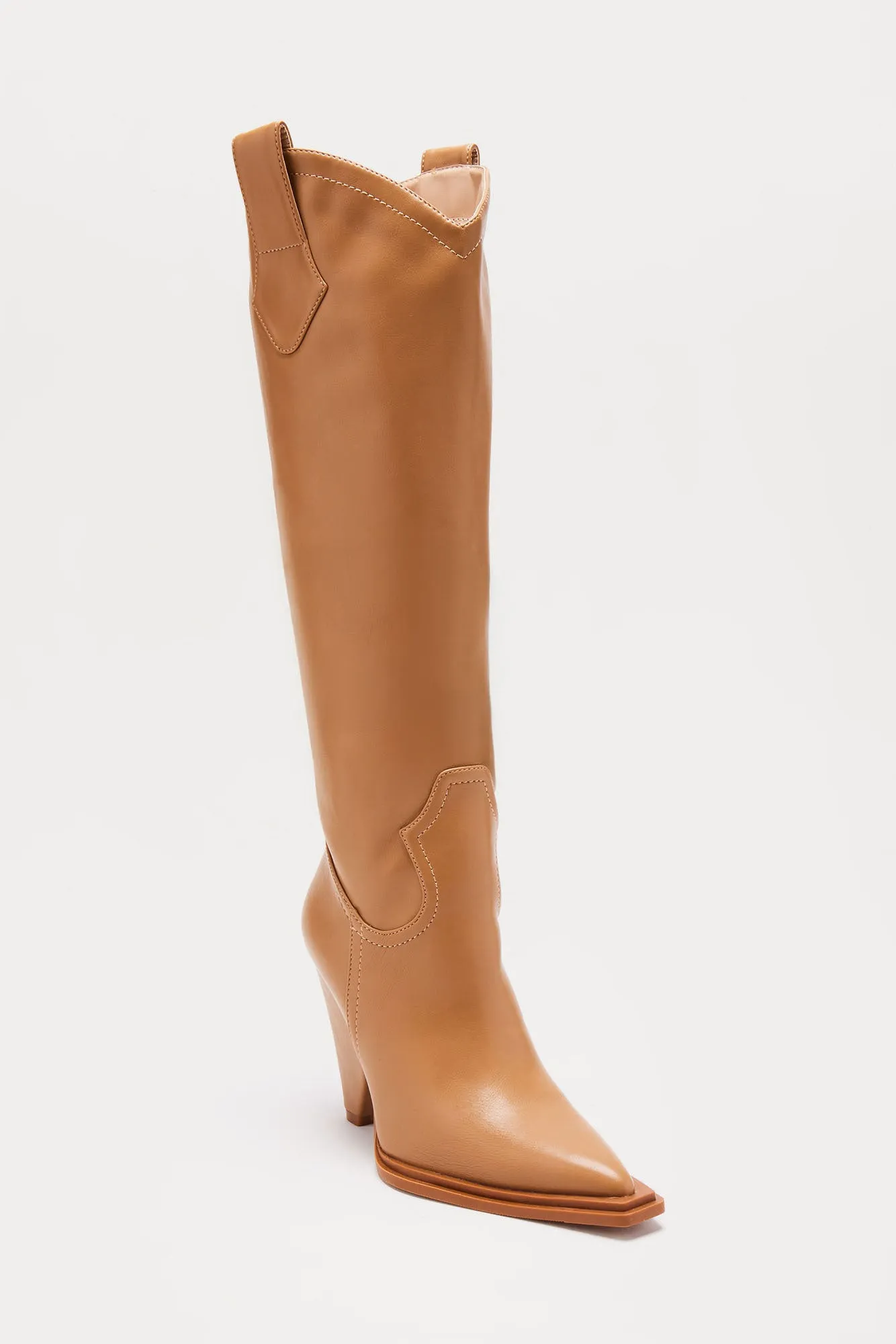 Augustine Cowboy Boots - Nude