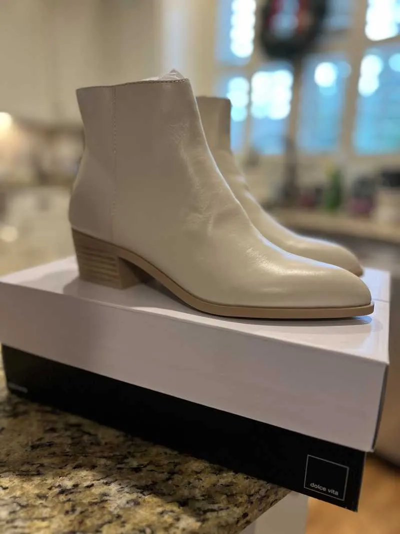 AVALON BOOTIES IVORY LEATHER - re:vita