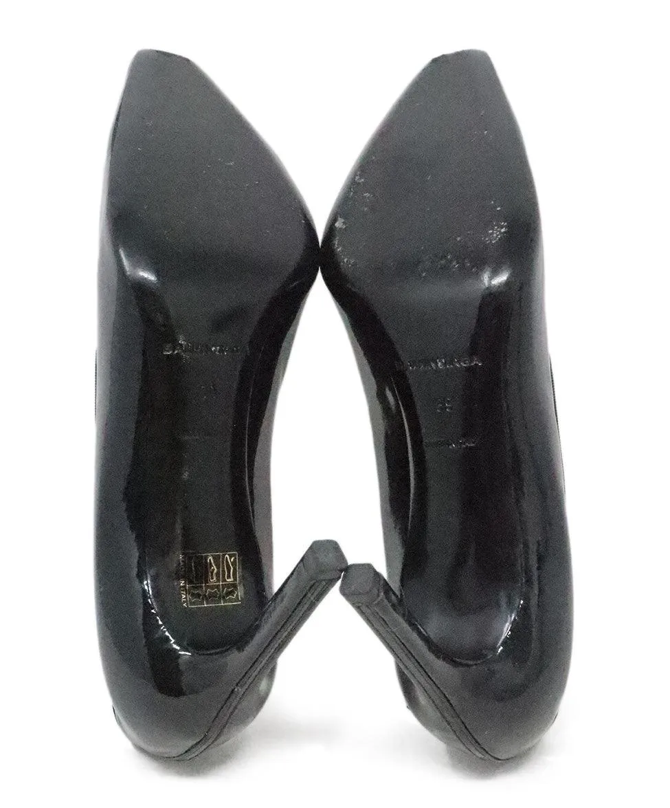 Balenciaga Black Patent Leather Bow Heels sz 9