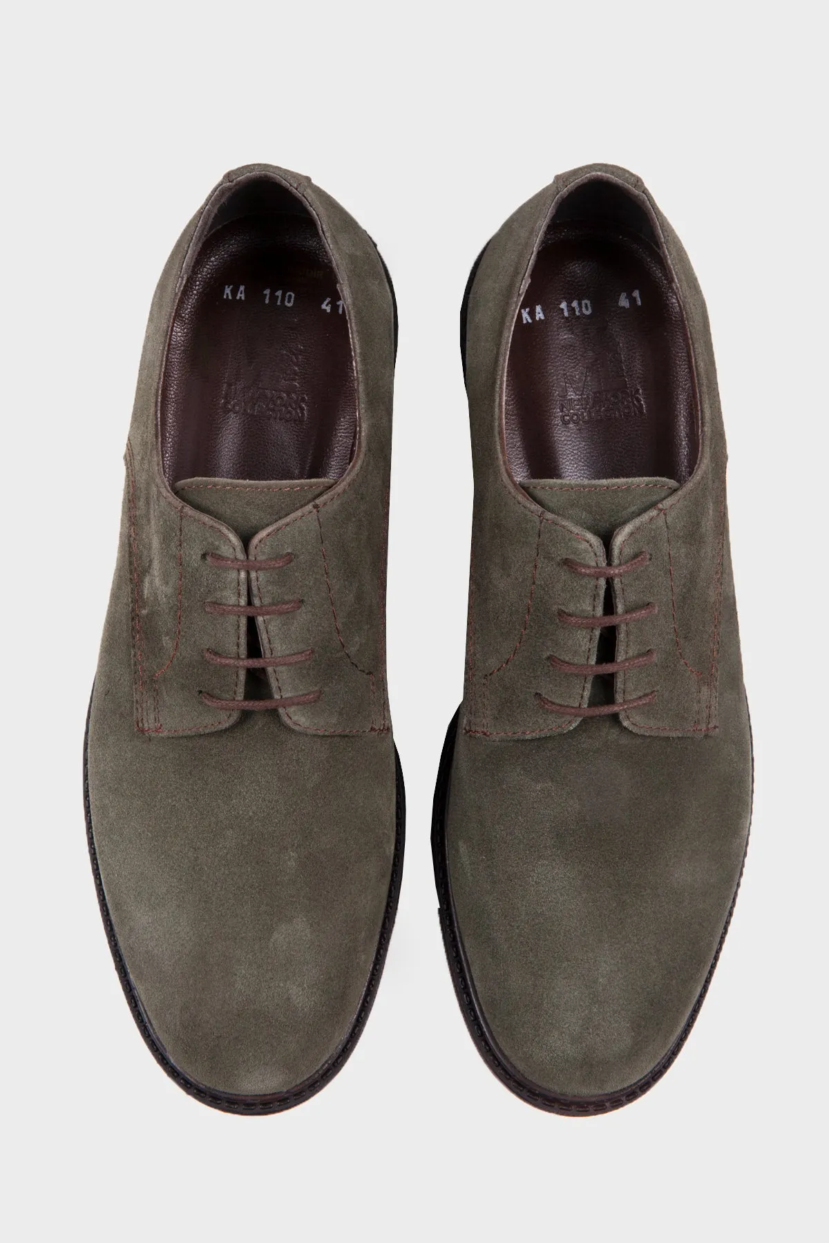 Casual 100% Genuine Leather Khaki Lace-Up Shoes