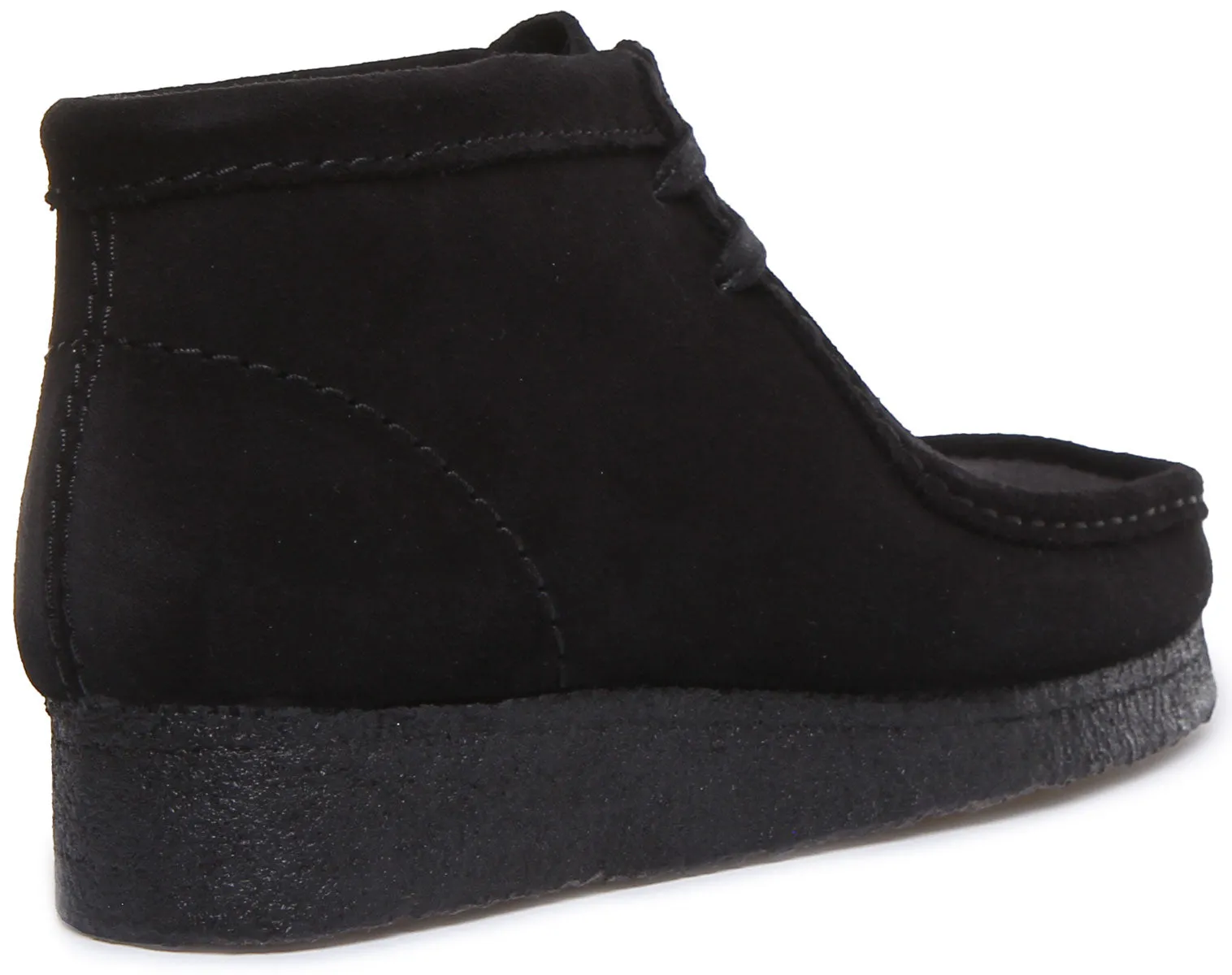 Clarks Originals Wallabee Boot In Black Suede