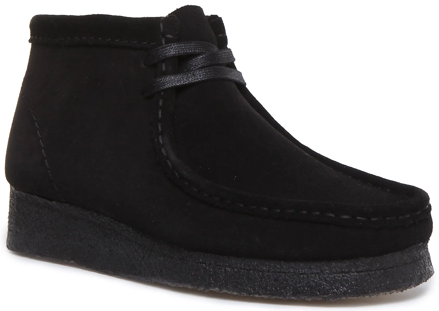 Clarks Originals Wallabee Boot In Black Suede