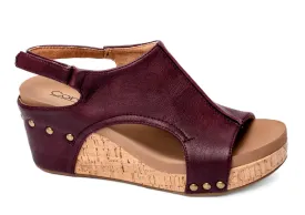 Corkys Carley Burgundy Smooth Wedge