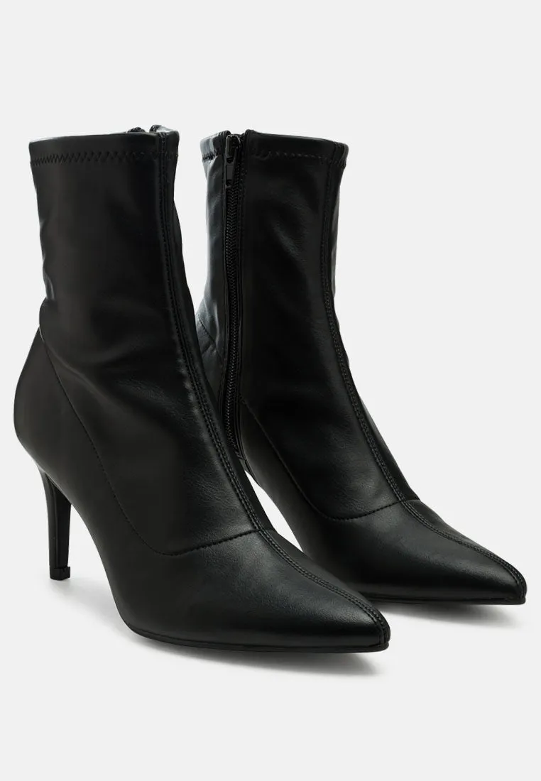 Leylah Mid Heel Stiletto Ankle Boots