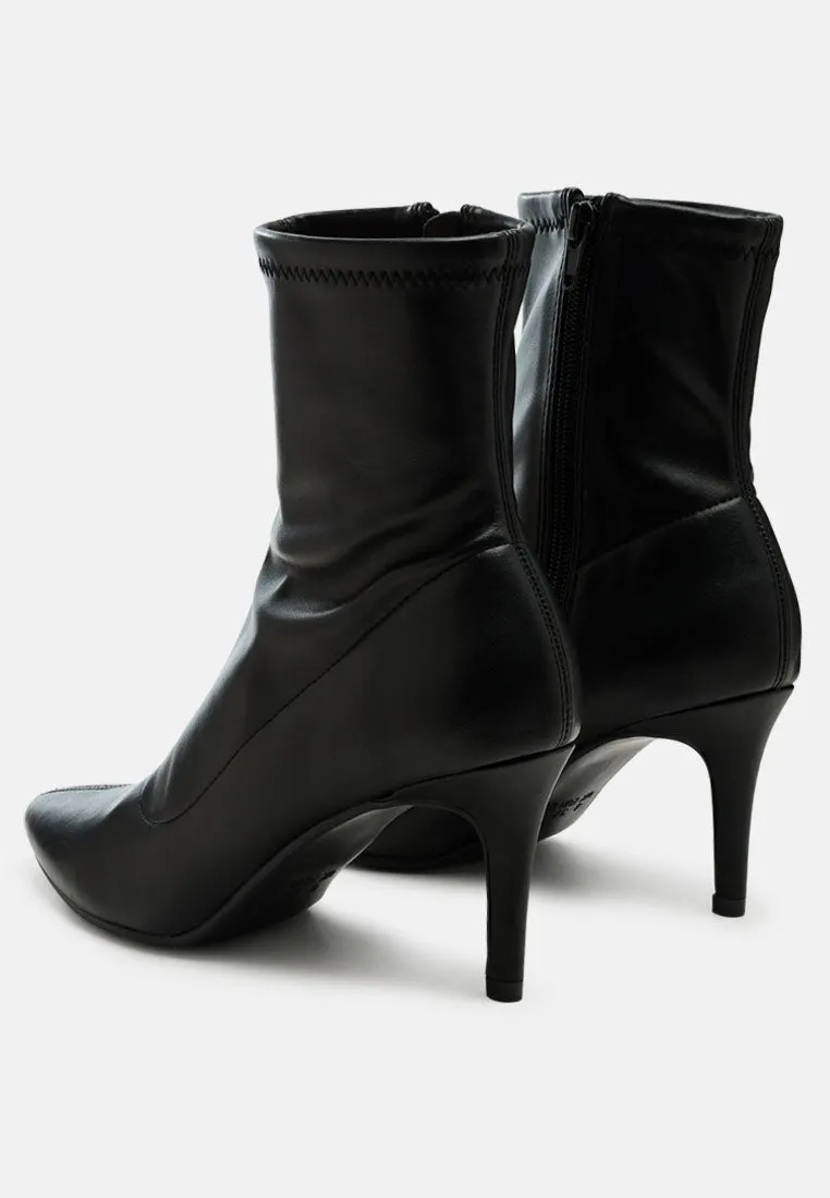 Leylah Mid Heel Stiletto Ankle Boots