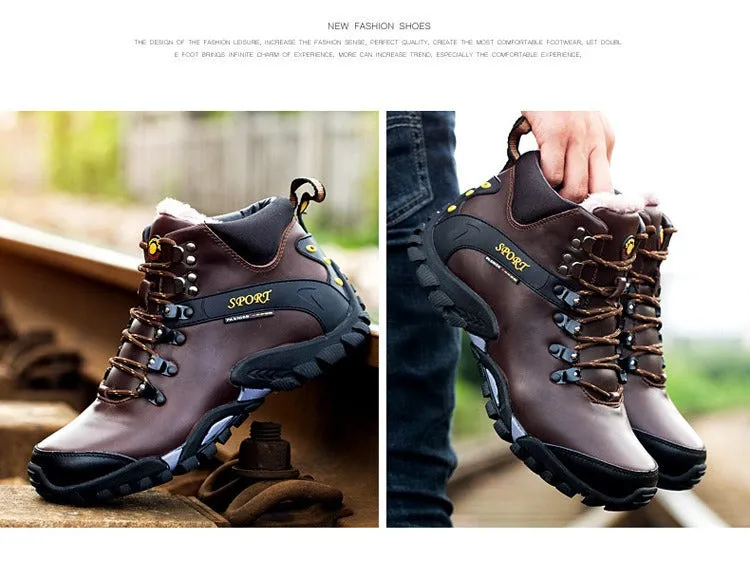 Men's Desert Leather Hiking Boots Waterproof Suitable Safety Strong Desert Boots | 999