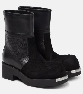 Mm6 Maison Margiela leather and suede ankle boots, black