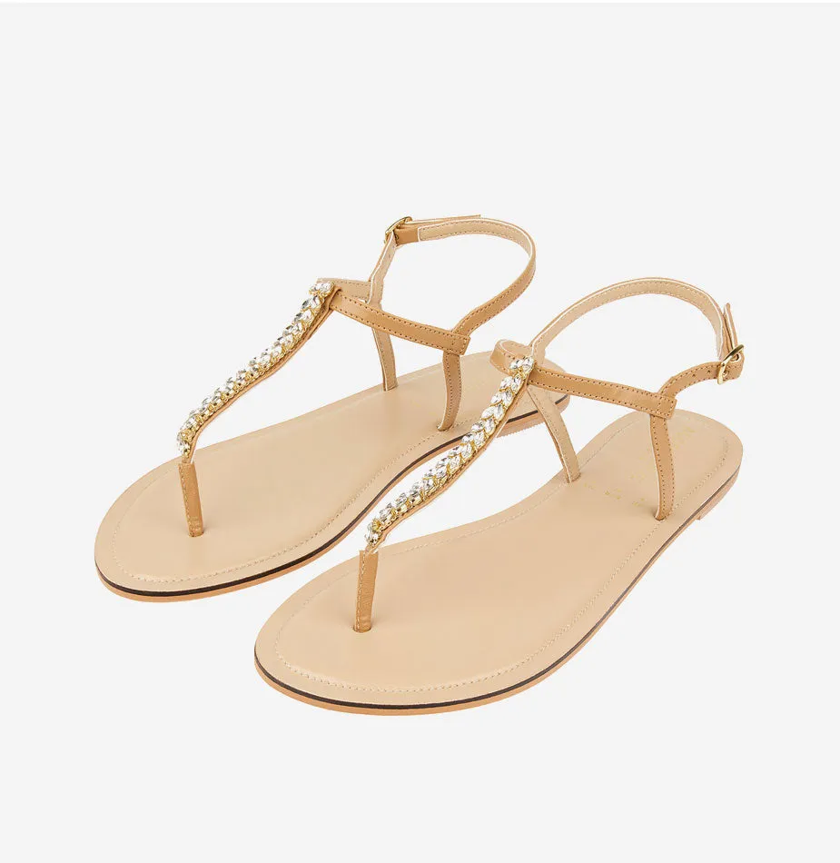 Nude Crystal Sandals