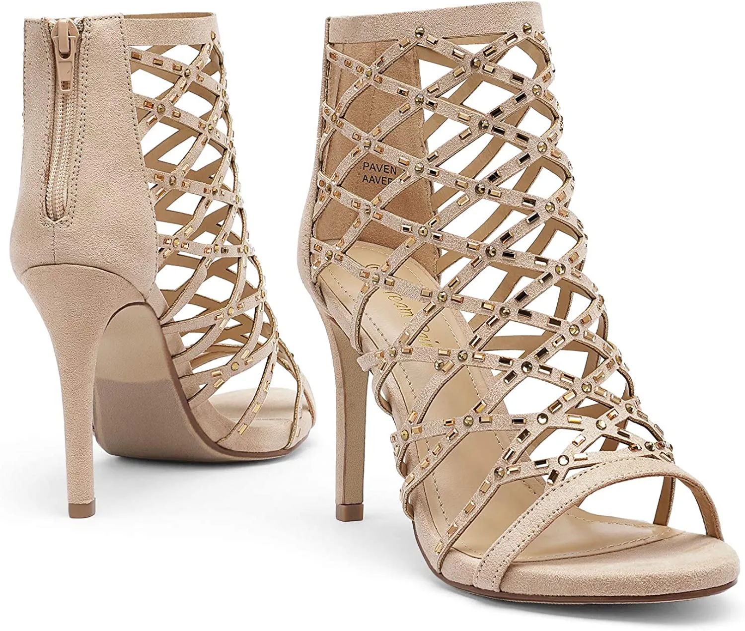 Nude Womens Crisscross Strap Stiletto Sandals