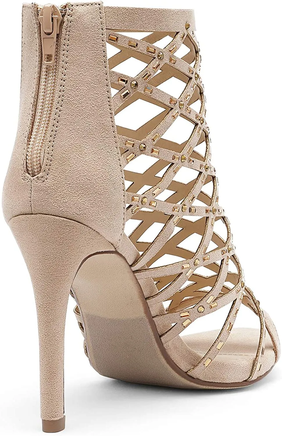 Nude Womens Crisscross Strap Stiletto Sandals