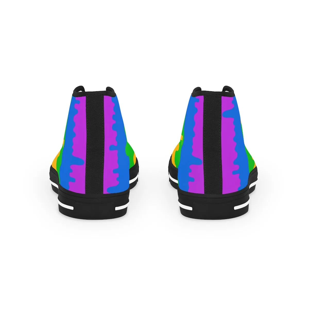 Rainbow Pride Drip Rainbow Flag LGBTQ High Top Sneakers Unisex Size