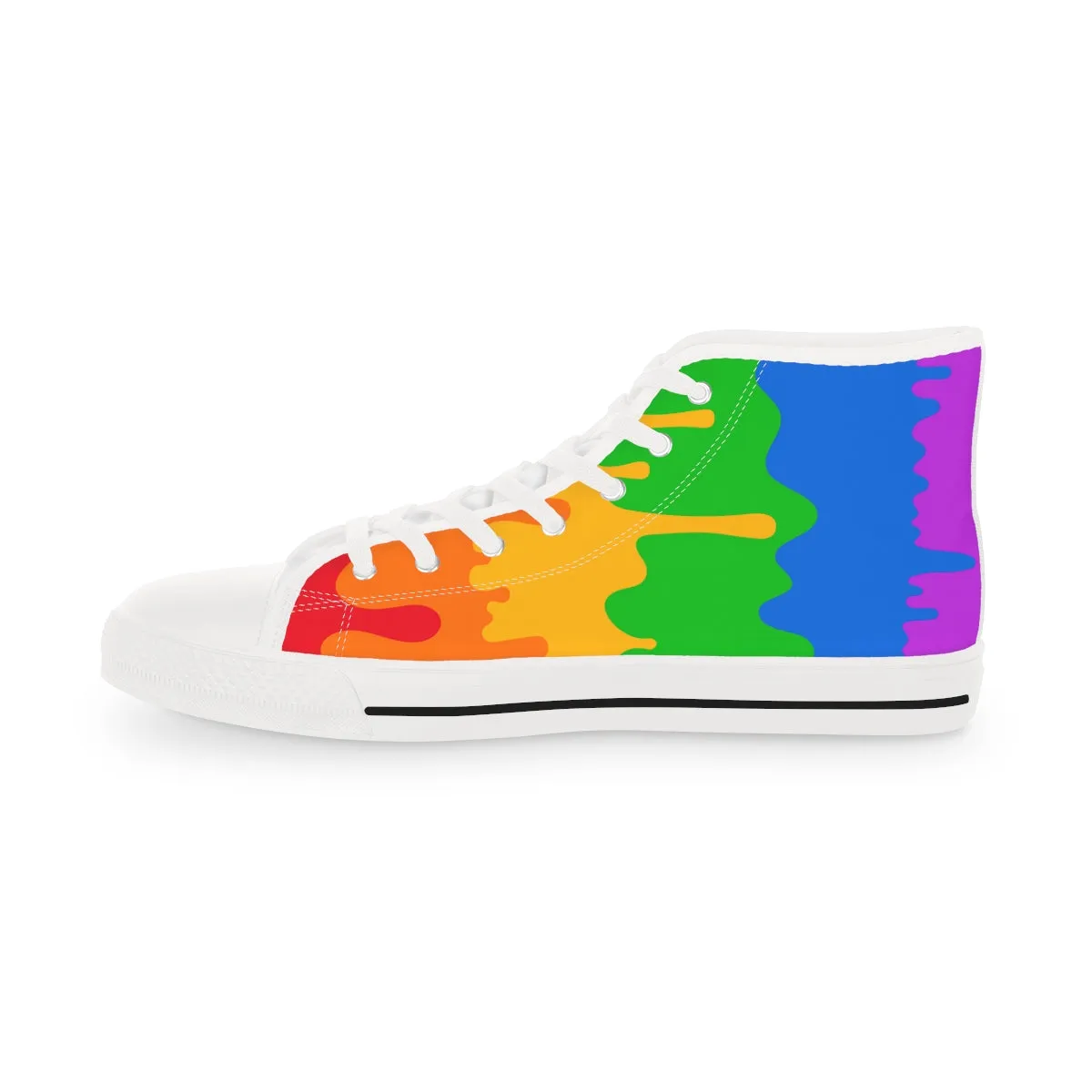 Rainbow Pride Drip Rainbow Flag LGBTQ High Top Sneakers Unisex Size