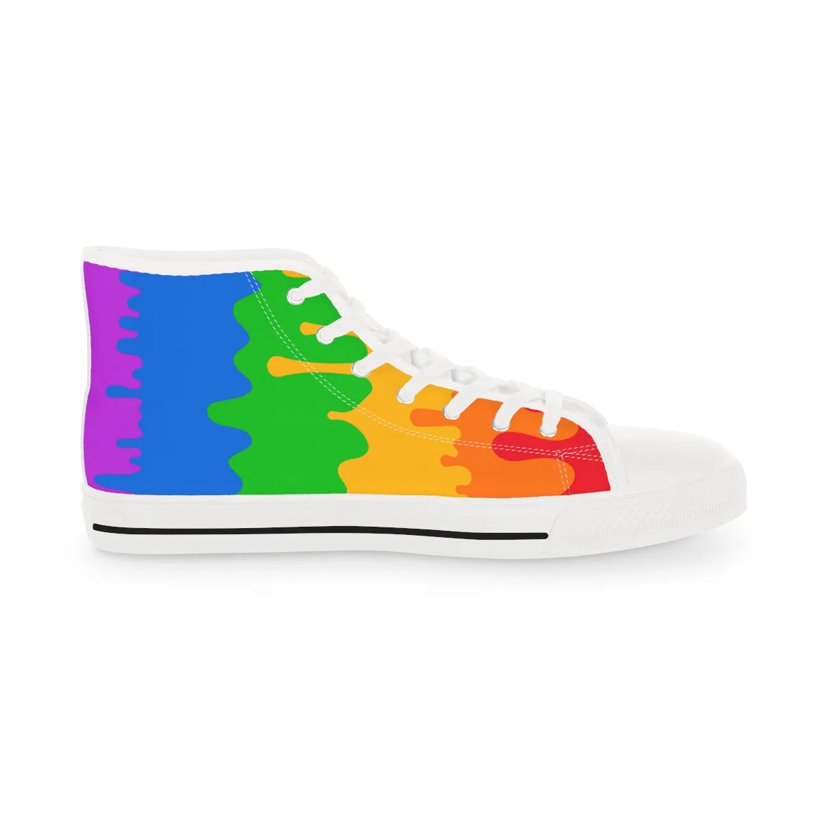 Rainbow Pride Drip Rainbow Flag LGBTQ High Top Sneakers Unisex Size