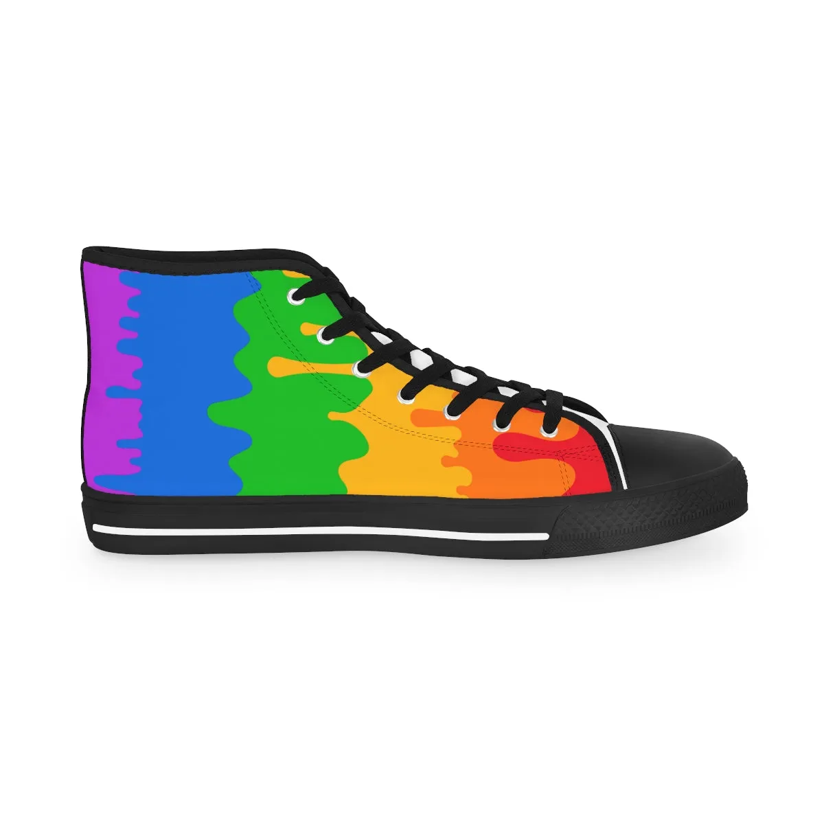 Rainbow Pride Drip Rainbow Flag LGBTQ High Top Sneakers Unisex Size