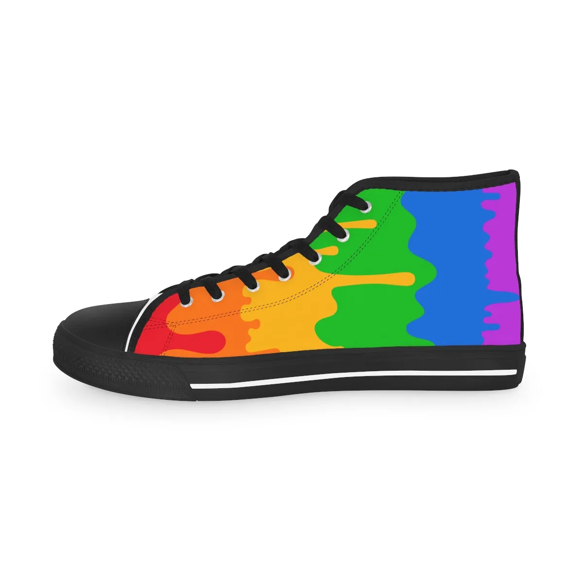 Rainbow Pride Drip Rainbow Flag LGBTQ High Top Sneakers Unisex Size