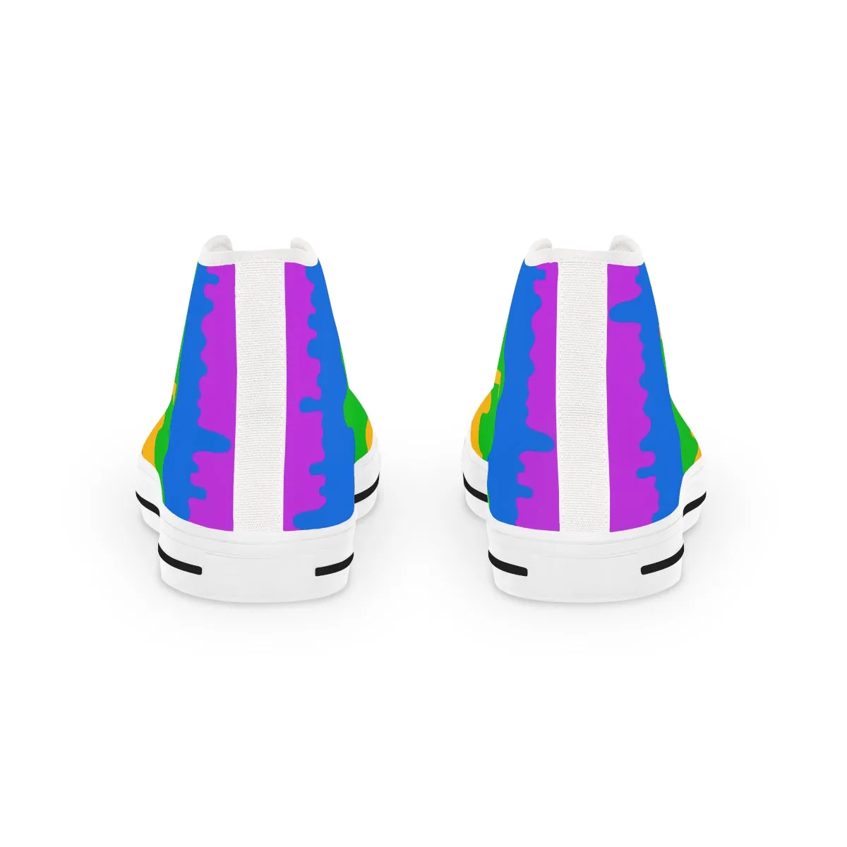 Rainbow Pride Drip Rainbow Flag LGBTQ High Top Sneakers Unisex Size