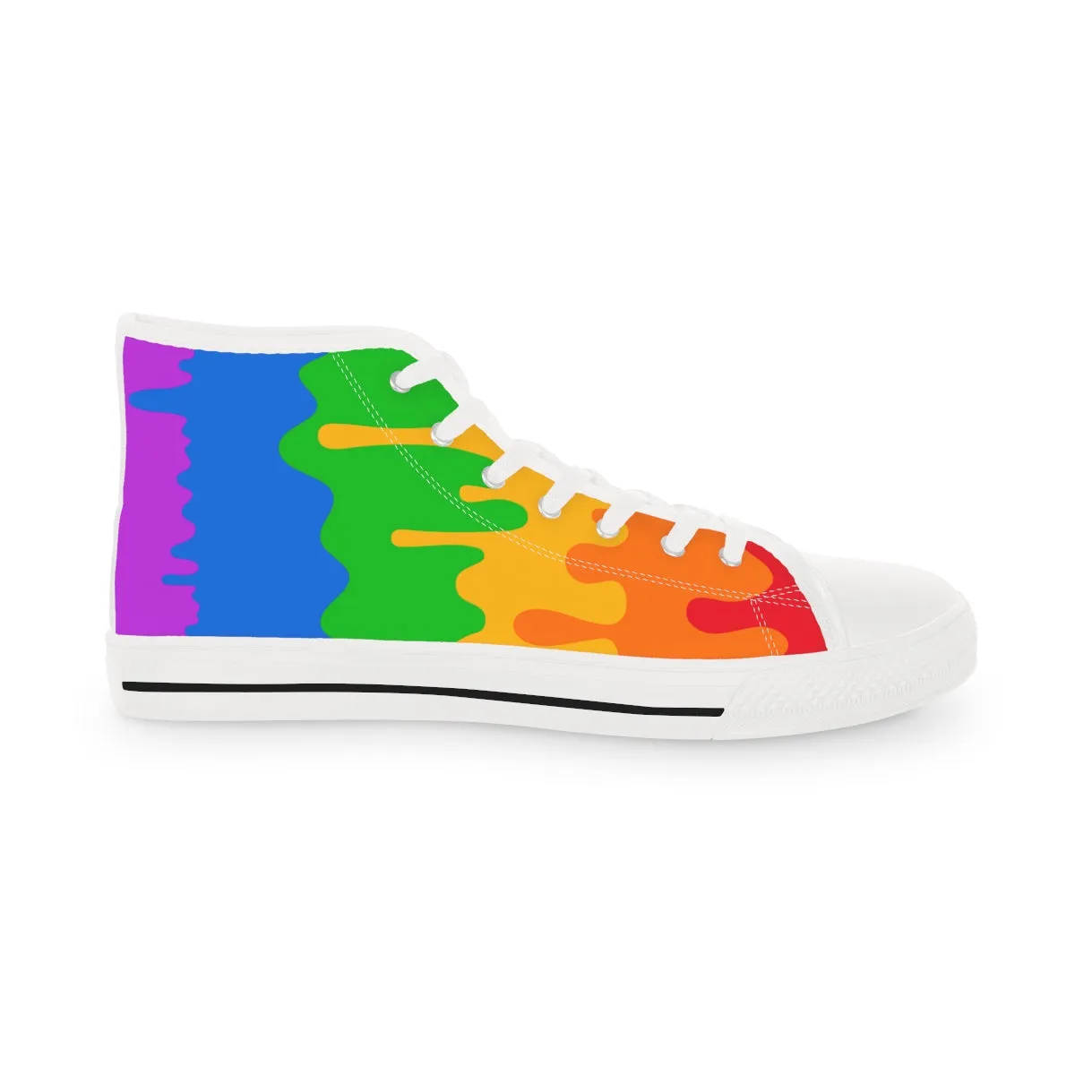 Rainbow Pride Drip Rainbow Flag LGBTQ High Top Sneakers Unisex Size