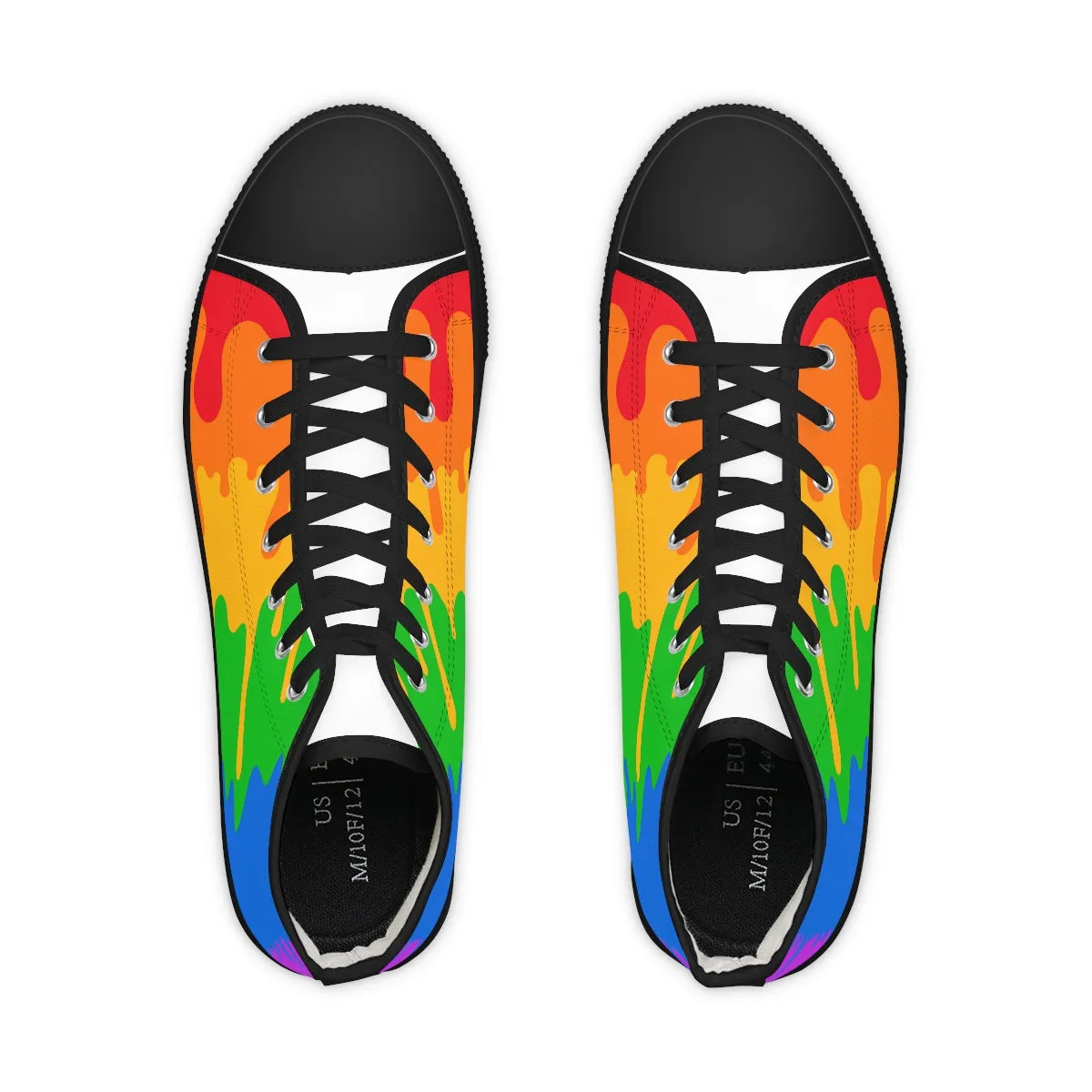 Rainbow Pride Drip Rainbow Flag LGBTQ High Top Sneakers Unisex Size