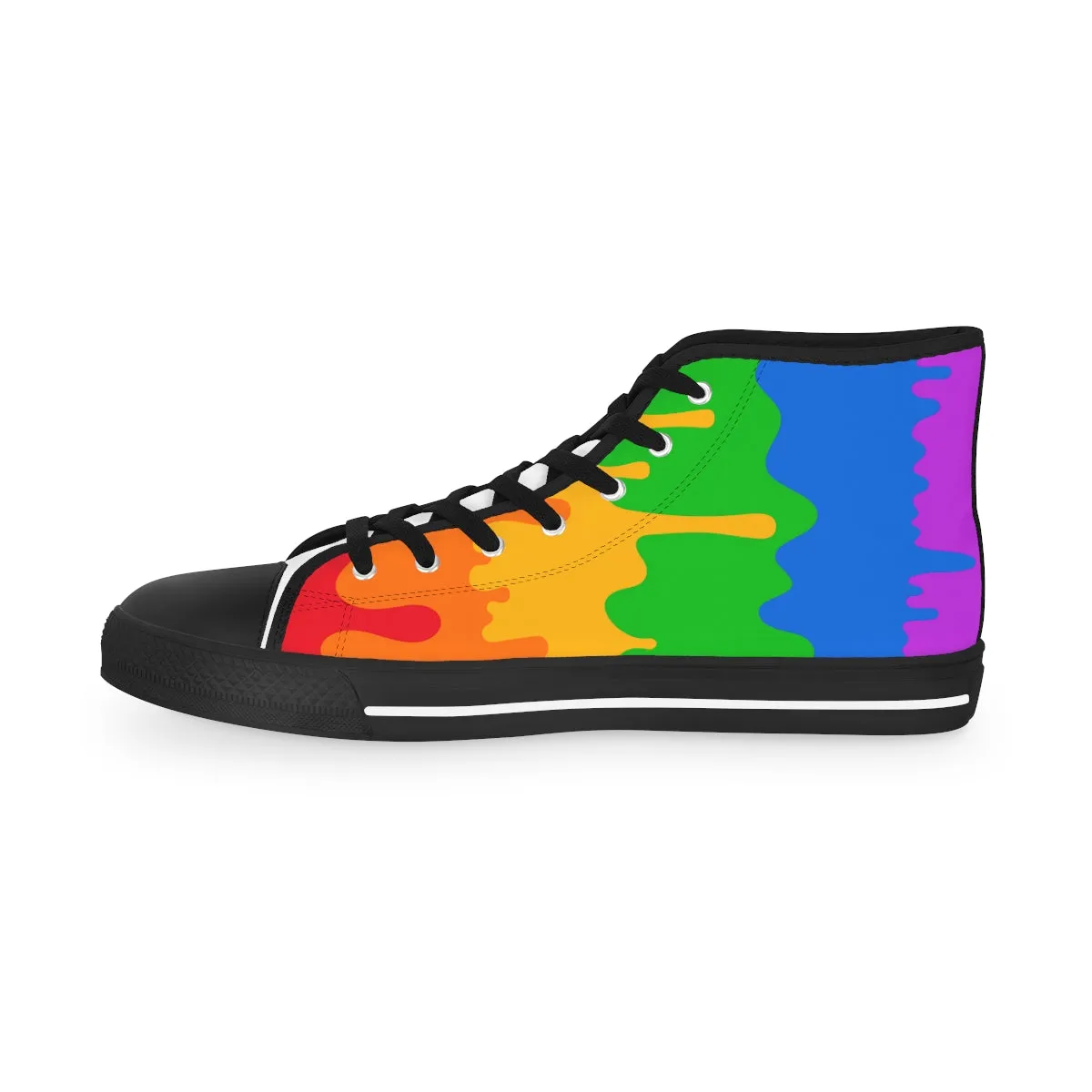 Rainbow Pride Drip Rainbow Flag LGBTQ High Top Sneakers Unisex Size