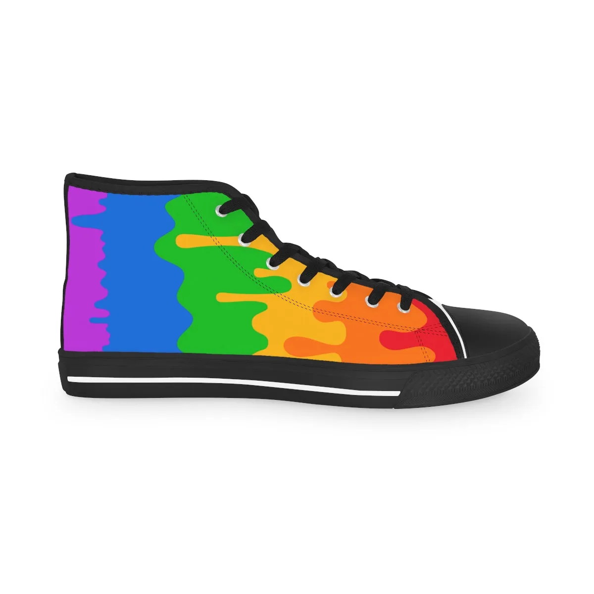 Rainbow Pride Drip Rainbow Flag LGBTQ High Top Sneakers Unisex Size