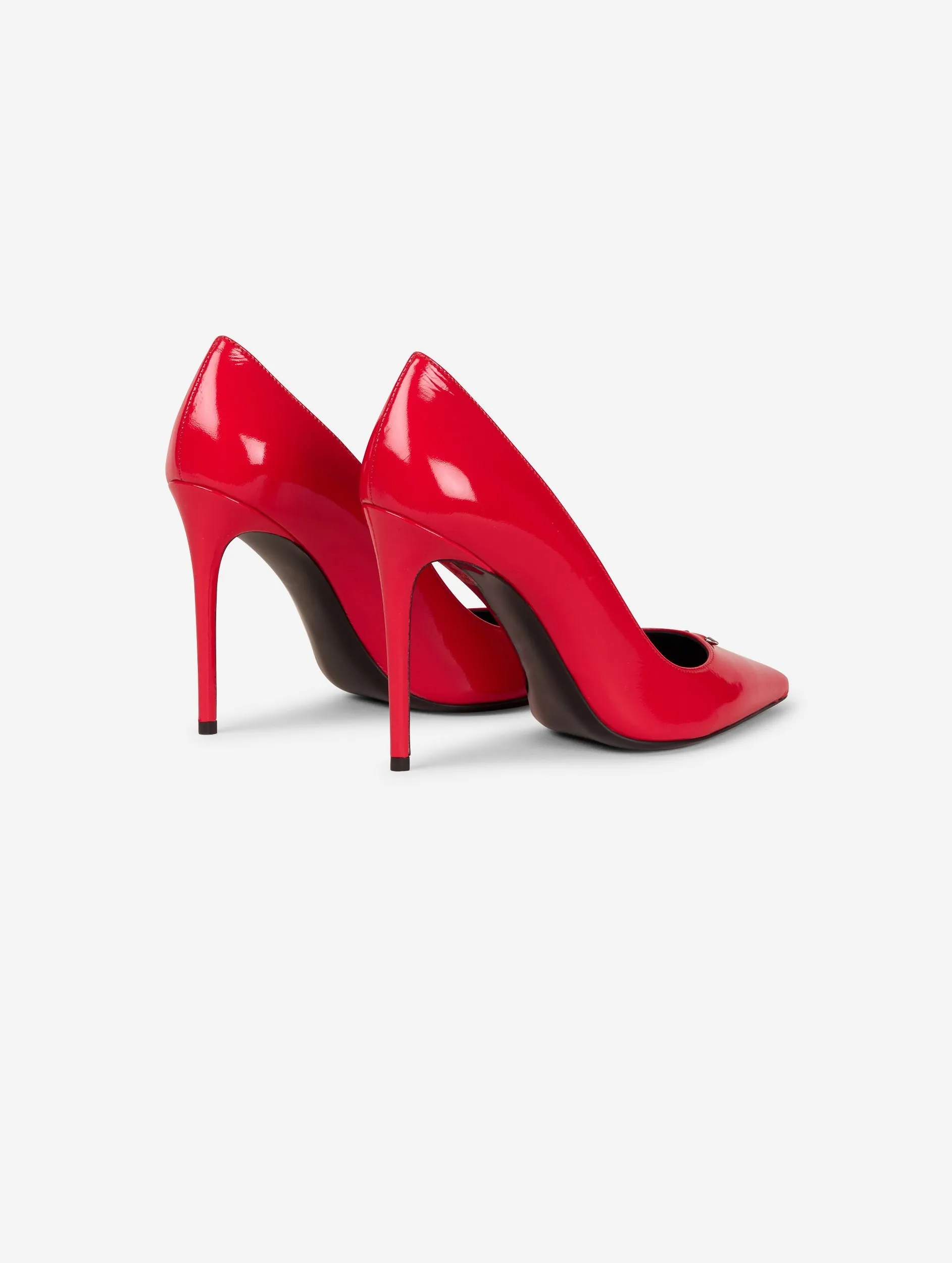 Red patent leather stilettos