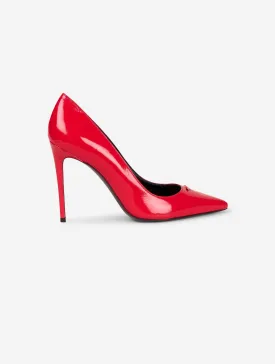 Red patent leather stilettos