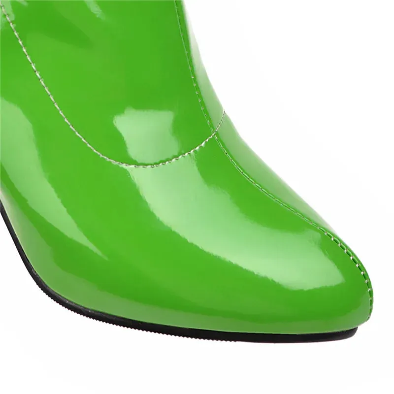 Salwa Patent Boot- Green