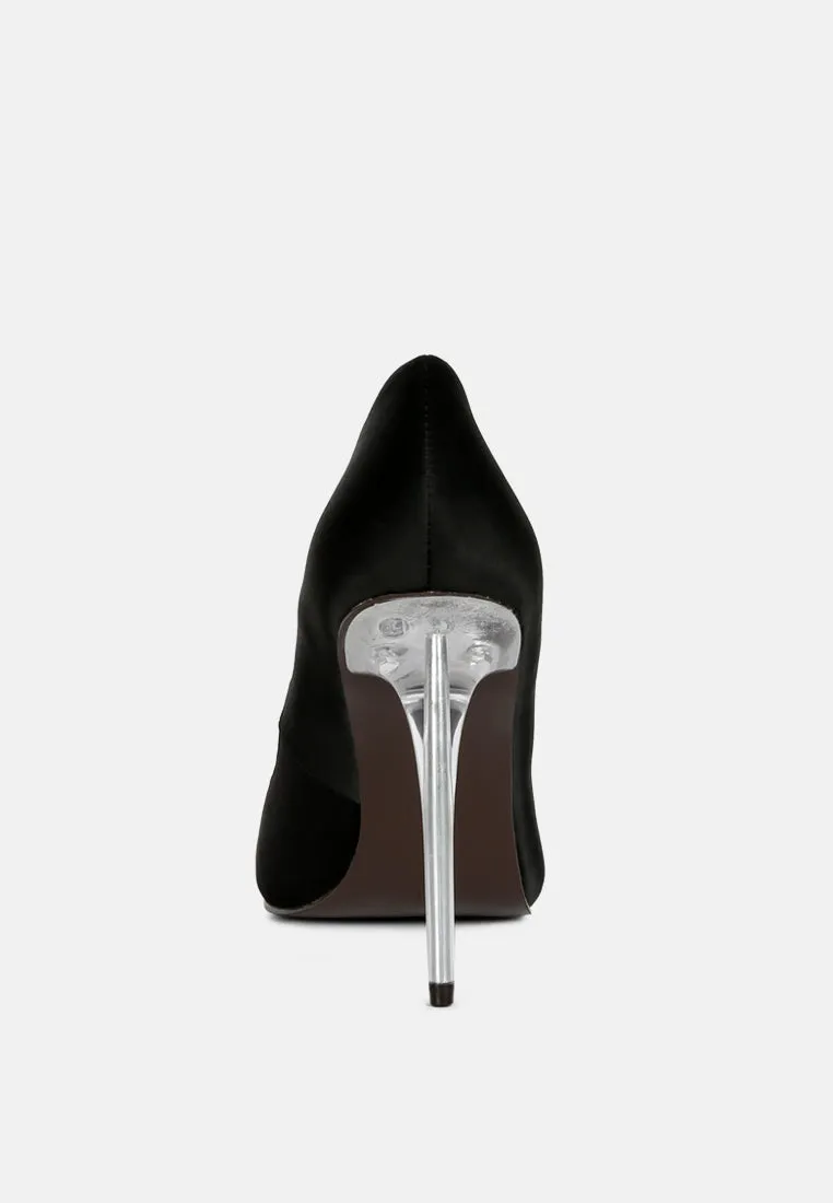 Stakes Clear High Heel Satin Pump Heels