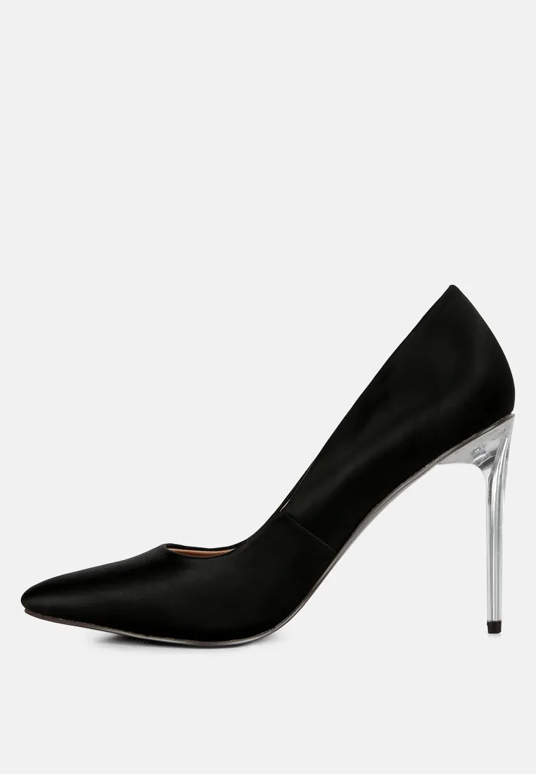 Stakes Clear High Heel Satin Pump Heels