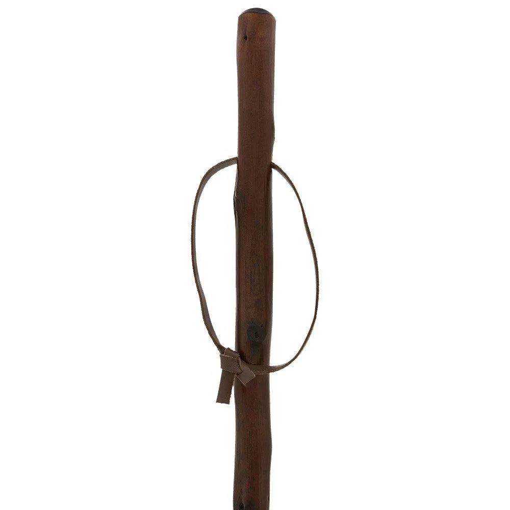 Sturdy Chestnut Hiking Staff - Combi Tip, Stained