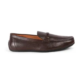 Tresmode Event Brown Men's Leather Driving Loafers