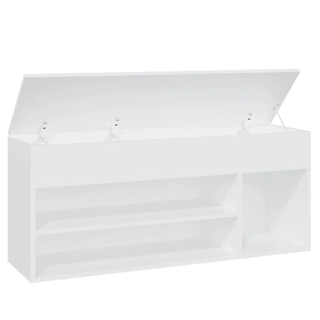 vidaXL Shoe Bench White 105x30x45 cm Engineered Wood