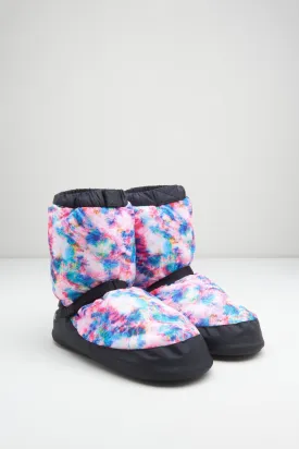 Warm Up Booties Blue Tie Dye