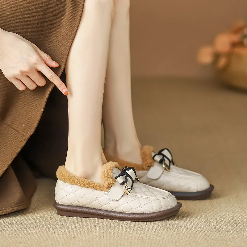 Women Casual Fashion Furred Flat Casual Shoes