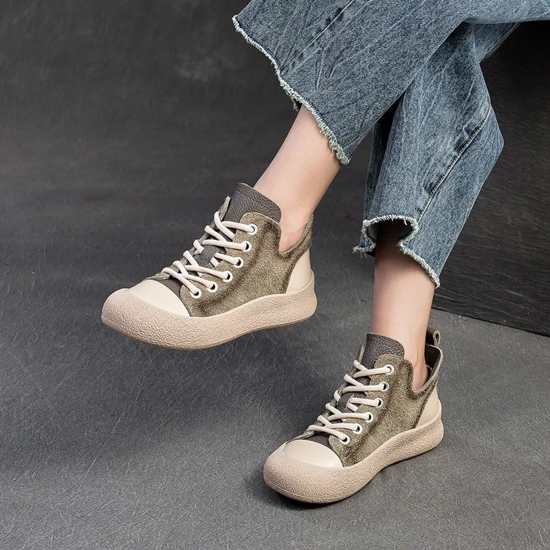 Women Fashion Leather High Top Casual Shoes