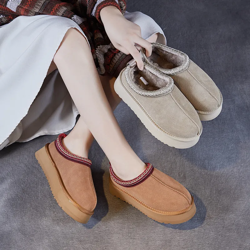 Women Minimalism Suede Furred Casual Shoes