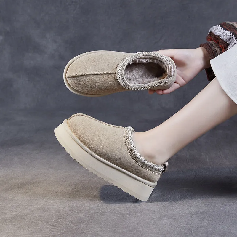 Women Minimalism Suede Furred Casual Shoes