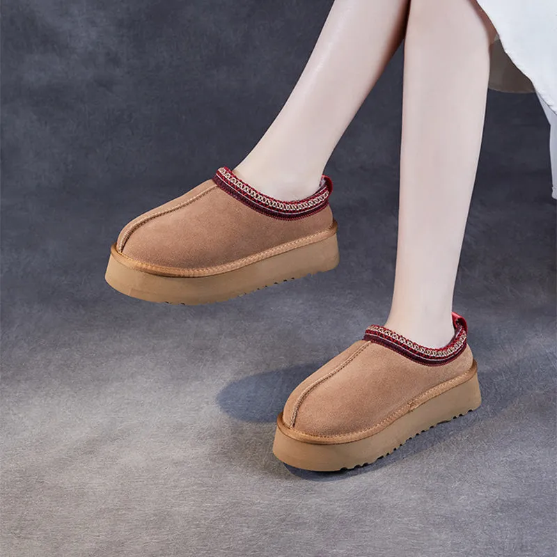 Women Minimalism Suede Furred Casual Shoes