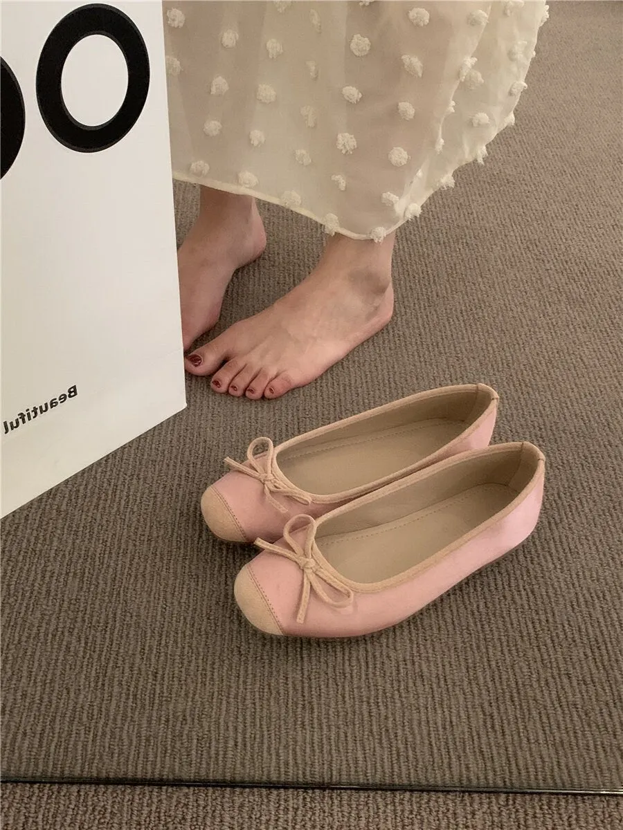 Women Minimalist Mary Jane Flats, Ballerina Retro Flats Shoes, Plain Toe Flats for Women, Ballet Point Toe Pink Beige Silver Black Shoes